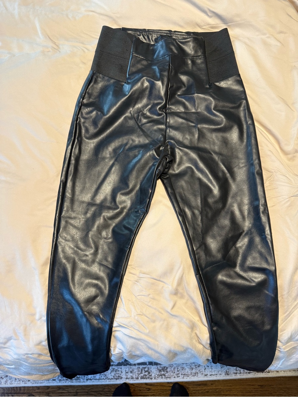 a new day Black Faux Leather Joggers